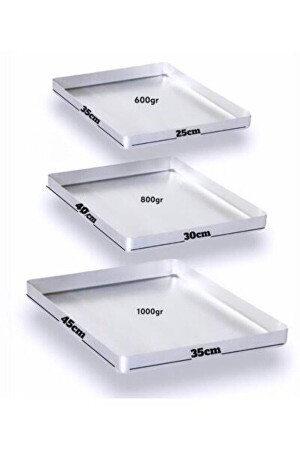 Aluminum Baklava Pastry Tray Set 3 Pcs BAK3LÜ - Genel Markalar