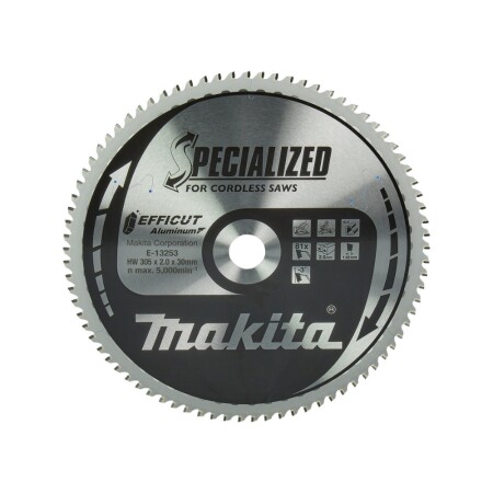 Aluminum cutting disc MAKITA EFFICUT 305x30mm 81T -3° - Makita Accessories