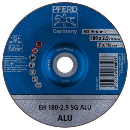 Aluminum cutting disc PFERD EH180-2.9 SG-ALU - Pferd