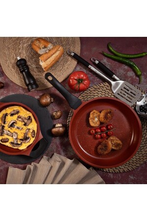 Aluminum Granite Casting Red Diamond Series 20 Cm Saucepan & 26 Cm Pan Set THE. 024. 48 - ThermoAD