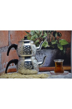 Aluminum Motif Patterned Teapot No:2 (1.2 Liter for 2 Persons) adc2 - qpazar