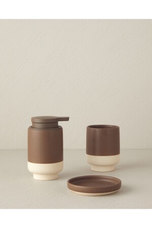 Alura Stoneware Banyo Seti Kahverengi - English Home