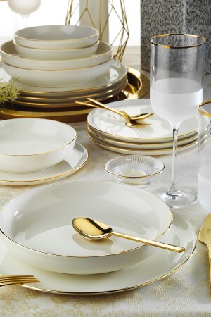 Alvin 24 Piece Dinner Set Gold Mesh 04PLM005736 - Porland