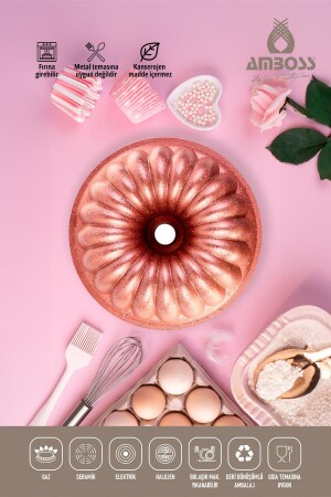 Alya Casting Cake Mold Fireproof Non-Stick - Pink 26 Cm - Amboss