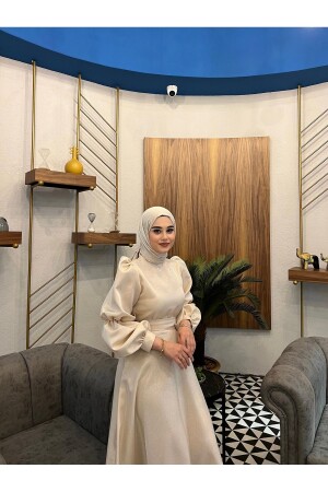 Alya Evening Dress Beige - Kadel