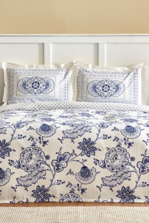 Amar Blue 100% Cotton Single Duvet Cover Set 200. 21. 01. 0540 - Karaca Home