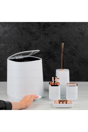 Amara 5-piece Bathroom Set Black&white - Arow