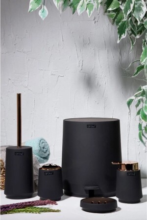 Amara 5-piece Bathroom Set Black&white AMARA1 - AROW