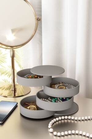 Amber Gem And Jewelry Storage Box Organizer Amber Gray - Pufwin Home