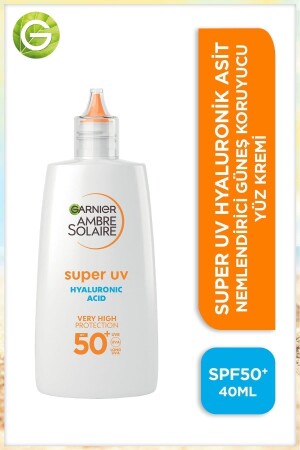Ambre Solaire Hyaluronic Acid Anti-Dryness Daily Sunscreen Face Cream Spf50 40ml - Garnier