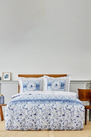 Amelia Blue 100% Cotton Single Pique Set - Karaca Home