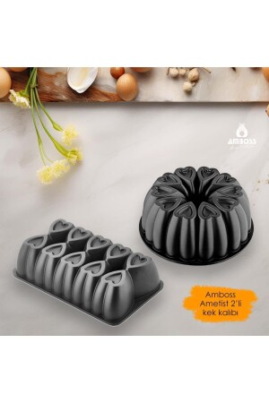 Amethyst 2-Piece Cast Iron, Fireproof Non-Stick Cast Cake Mold AME-1456 - Amboss