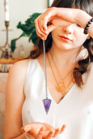 Amethyst Natural Stone Pendulum Pendulum DTS02 - TAŞ SEPETİ