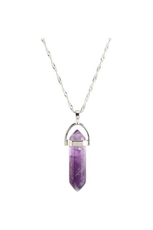 Amethyst Stone Natural Stone Necklace - Ema