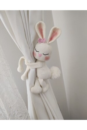 Amigurumi Rabbit Curtain Holder Organic Toy Us67 - USTAHOBİEVİ