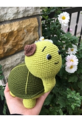 Amigurumi Sevimli Kaplumbağa Tosbik Yeşil - USTAHOBİEVİ