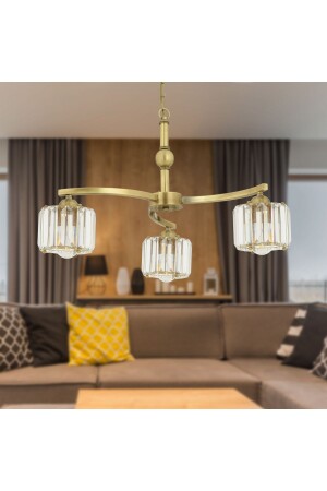 Amir 3-Armed Antique Crystal Stone Modern Design Crystal Living Room Chandelier 3404-03-FR - Apliqa