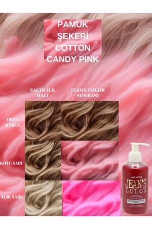 Amonyaksız Renkli Saç Boyası Pamuk Şekeri Pembe 250ml. Kokusuz Su Bazlı Cotton Candy Pınk Hair Dye - Jeans Color
