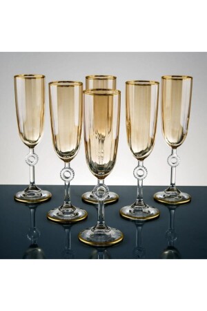 Amore Coffee Side Glass for 6 People (HONEY COLOR) P491S6272 - Paşabahçe