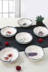 Anadolu Çiçekleri Halka Çerezlik-Sosluk 13 Cm 6 Adet ST489406F022AD01M00MAYD100 - Keramika