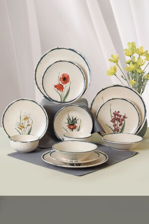 Anatolian Flowers Dinner Set 24 Pieces for 6 Persons 20256-57-58-59-60-61-28 TY140524F022AD02M00MAET600 - Keramika