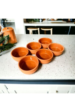 Anatolian Rice Pudding Bowl Casserole with Brown Glaze 6 Pieces - Viapot