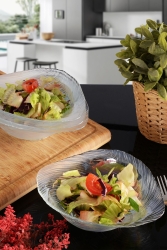 Angdesign Elisya Cam Salata Kasesi-4'lü Orta Boy Şeffaf 4600 - ANGDESİGN