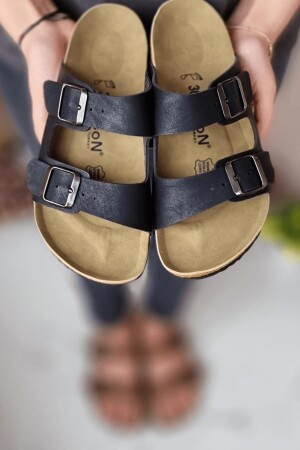 Angel Unisex Ortopedik Tabanlı Terlik Çift Bantlı Tokalı Günlük Rahat Ev & Dışarı Terliği - Neon Shoes
