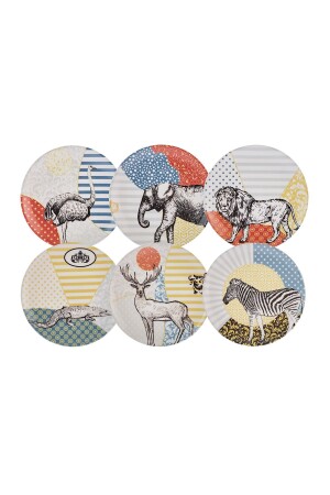 Animal Seramik Cake Dessert Set for 6 Persons 21 Cm 153. 09. 01. 0316 - Karaca