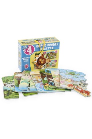 Animals Super Colorful Puzzle 4 Pieces 1481 - Diy Toys