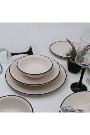 Anka 18 Piece Dinner Set for 6 People - Black Mesh ARN18PRCYT80 - Arna Porselen
