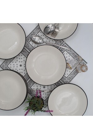 Anka 20 Cm Ceramic Dinner Plate 6 Pieces - Arna Porselen