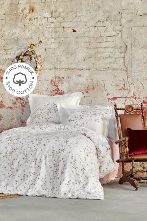 Annata Salmon 100% Cotton Double Duvet Cover Set 200. 20. 01. 0472 - Karaca Home