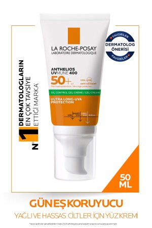 Anthelios Oil Control Gel Cream Spf50+ Gesichtssonnenschutz für fettige und Mischhaut 50 ml - La Roche Posay
