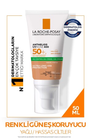 Anthelios Oil Control Gel Cream Spf50- Yağlı ve Karma Ciltler İçin Renkli Yüz Güneş Kremi 50ml - La Roche Posay