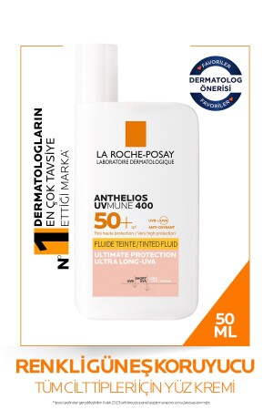 Anthelios Uvmune400 Invisible Fluid Colored Spf50+ Facial Sun Cream for All Skin Types 50 ML - La Roche Posay