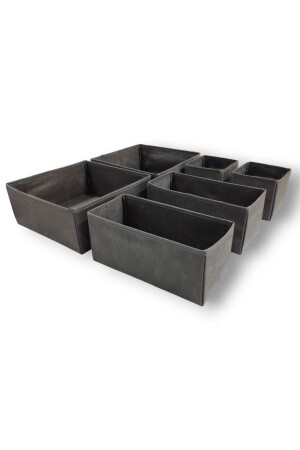 Anthracite 6-Piece Drawer Organizer Set - Multi-Purpose Cabinet Box Set - Balkan Room