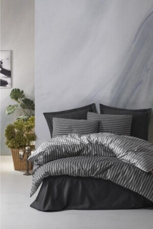 Anthracite Bamboo Double Duvet Cover Set 8680108051245 - Cotton Box