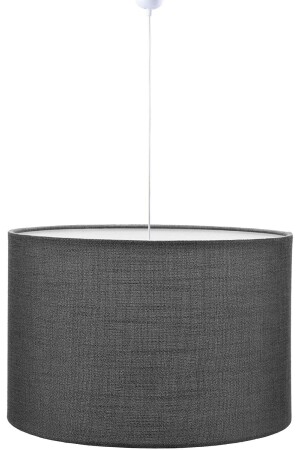 Anthracite Chandelier Fabric Single Pendant Lamp Round Linen 6157 - Modamonline