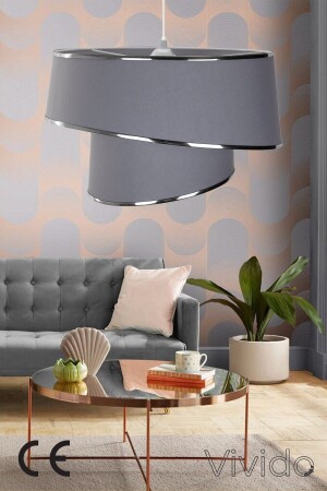 Anthracite Orion Chandelier ABS lampshade-6700 - Vivido Abajur