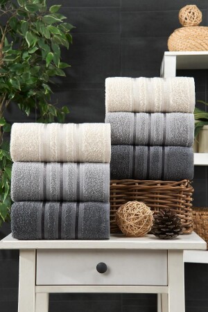 Anthrazit 50x85 6-teiliges Handtuchset - Rasersa