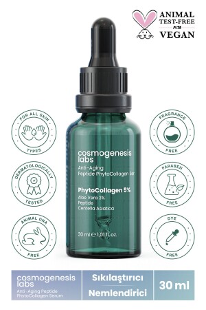 Anti-Aging Firming Herbal Collagen Vegan Skin Serum 30ml (peptide Complex) CGL103 - Cosmogenesis Labs