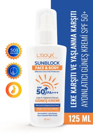 Anti-Blemish and Anti-Aging High Protective SPF 50+ Sun Cream 125 Ml 8417 - L'roux health & beauty