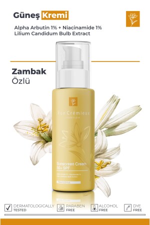 Anti-Blemish and Moisturizing SPF 50 Lily Extract Sunscreen 75ml (ARBUTIN NİAC 1%) - Tk RC07 - Rue Cremieux