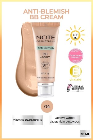 Anti-Blemish BB Cream 04 Acne Prone Skin SPF 15 BB Cream MSTR BB CREAM - Note Cosmetics