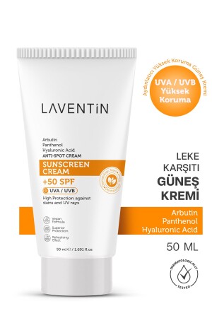 Anti-Blemish - Brightening and Moisturizing High Protective SPF+50 Face and Body Sun Cream 50 Ml - Laventin