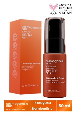 Anti-Blemish SPF 50 Korea Filter Face And Body Sun Cream 50ml Vegan High Protection Uva - UVB Water Based - Cosmogenesis Labs