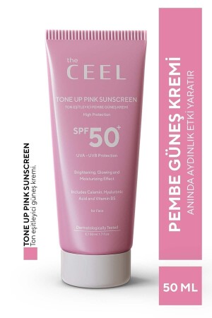 Anti-Blemish Tone Equalizing SPF 50 Pink Colored Sunscreen with Glutathione-Hyaluronic Acid Effect 50 ml - The Ceel