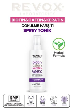 Anti-Hair Loss Spray Tonic Containing Biotin-Caffeine and Keratin, Helping Healthy Growth 200 ml. - Revox