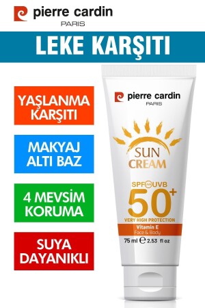 Anti-Makel-Sonnencreme mit hohem Schutzfaktor für das Gesicht, Lichtschutzfaktor 50, 75 ml, für normale und trockene Haut - Pierre Cardin